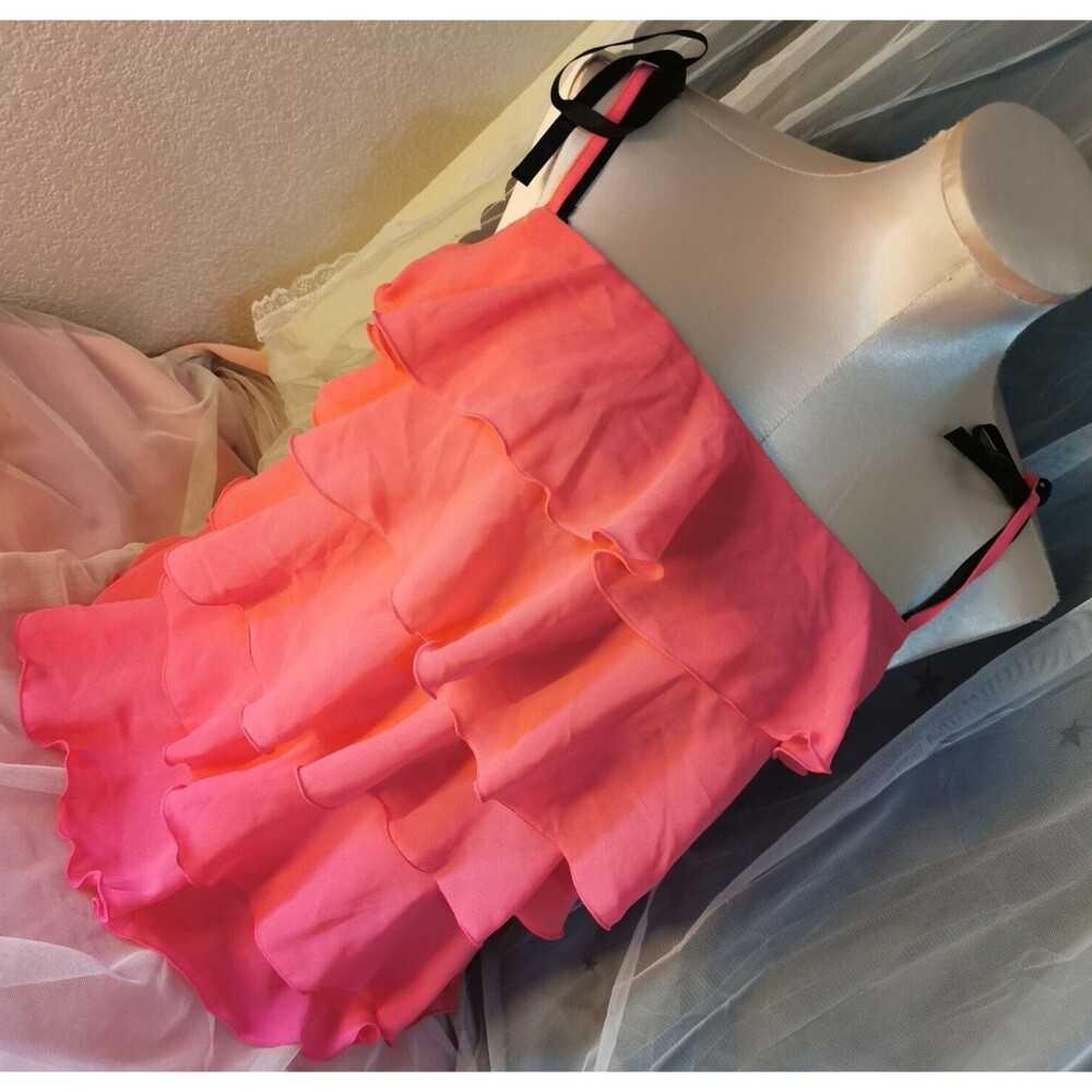 Pink Satin Cami Top Size Small Barbie Coquette Y2K Skirt Blouse Camisole Japan